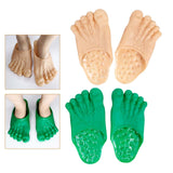 Maxbell 2xPVC Funny Bare Feet Slippers Bigfoot Shoes for Children Women and Man Adults Skin