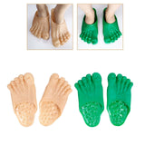 Maxbell 2xPVC Funny Bare Feet Slippers Bigfoot Shoes for Children Women and Man Adults Skin