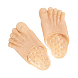 Maxbell 2xPVC Funny Bare Feet Slippers Bigfoot Shoes for Children Women and Man Adults Skin