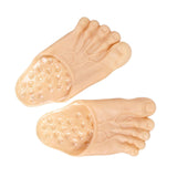 Maxbell 2xPVC Funny Bare Feet Slippers Bigfoot Shoes for Children Women and Man Adults Skin