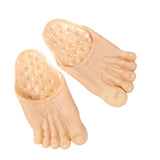 Maxbell 2xPVC Funny Bare Feet Slippers Bigfoot Shoes for Children Women and Man Adults Skin