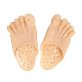 Maxbell 2xPVC Funny Bare Feet Slippers Bigfoot Shoes for Children Women and Man Adults Skin