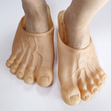 Maxbell 2xPVC Funny Bare Feet Slippers Bigfoot Shoes for Children Women and Man Adults Skin