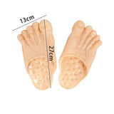 Maxbell 2xPVC Funny Bare Feet Slippers Bigfoot Shoes for Children Women and Man Adults Skin