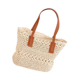 Maxbell 2xCasual Straw Woven Handbag Top Handle Wallet Summer Beach Purse beige