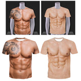 3D Print Patterned Men's Muscle T Shirt Round Neck Short Sleeve Halloween Style 1