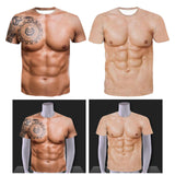 3D Print Patterned Men's Muscle T Shirt Round Neck Short Sleeve Halloween Style 1