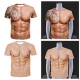 3D Print Patterned Men's Muscle T Shirt Round Neck Short Sleeve Halloween Style 1