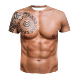 3D Print Patterned Men's Muscle T Shirt Round Neck Short Sleeve Halloween Style 1