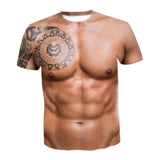 3D Print Patterned Men's Muscle T Shirt Round Neck Short Sleeve Halloween Style 1