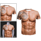 3D Print Patterned Men's Muscle T Shirt Round Neck Short Sleeve Halloween Style 1