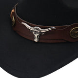Maxbell 4xCasual Cowboy Hat Costume Cosplay Sun Protection Hat Summer for Hiking Black