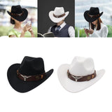 Maxbell 3xCasual Cowboy Hat Costume Cosplay Sun Protection Hat Summer for Hiking Black