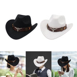Maxbell 4xCasual Cowboy Hat Costume Cosplay Sun Protection Hat Summer for Hiking Black