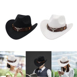 Maxbell 2xCasual Cowboy Hat Costume Cosplay Sun Protection Hat Summer for Hiking Black