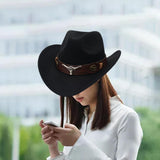 Maxbell 2xCasual Cowboy Hat Costume Cosplay Sun Protection Hat Summer for Hiking Black