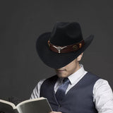 Maxbell 4xCasual Cowboy Hat Costume Cosplay Sun Protection Hat Summer for Hiking Black