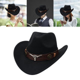Maxbell 2xCasual Cowboy Hat Costume Cosplay Sun Protection Hat Summer for Hiking Black