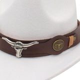 Maxbell 4xCasual Cowboy Hat Costume Cosplay Sun Protection Hat Summer for Hiking White