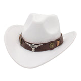 Maxbell 2xCasual Cowboy Hat Costume Cosplay Sun Protection Hat Summer for Hiking White