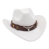 Maxbell 4xCasual Cowboy Hat Costume Cosplay Sun Protection Hat Summer for Hiking White