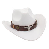 Maxbell 3xCasual Cowboy Hat Costume Cosplay Sun Protection Hat Summer for Hiking White