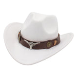 Maxbell 4xCasual Cowboy Hat Costume Cosplay Sun Protection Hat Summer for Hiking White