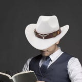 Maxbell 2xCasual Cowboy Hat Costume Cosplay Sun Protection Hat Summer for Hiking White