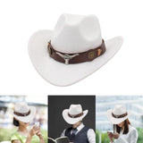 Maxbell 3xCasual Cowboy Hat Costume Cosplay Sun Protection Hat Summer for Hiking White