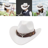 Maxbell 2xCasual Cowboy Hat Costume Cosplay Sun Protection Hat Summer for Hiking White