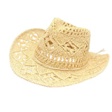 Maxbell 4xStraw Western Cowboy Hat Wide Brim Sun Hat Floppy Beach Hat for Outdoor