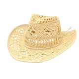 Maxbell 2xStraw Western Cowboy Hat Wide Brim Sun Hat Floppy Beach Hat for Outdoor