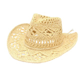 Maxbell 4xStraw Western Cowboy Hat Wide Brim Sun Hat Floppy Beach Hat for Outdoor