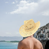 Maxbell 2xStraw Western Cowboy Hat Wide Brim Sun Hat Floppy Beach Hat for Outdoor