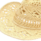 Maxbell 3xStraw Western Cowboy Hat Wide Brim Sun Hat Floppy Beach Hat for Outdoor