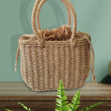 Straw Handbag Purse Casual Lady Handwoven Top Handle Satchel Women Woven Bag