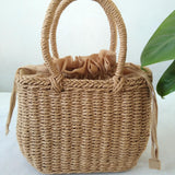 Straw Handbag Purse Casual Lady Handwoven Top Handle Satchel Women Woven Bag