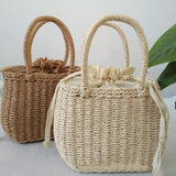 Straw Handbag Purse Casual Lady Handwoven Top Handle Satchel Women Woven Bag