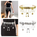 Maxbell 3xFashion Women Waist Chain Belly Dance Belt Costume Tassels Girls Alloy Silver