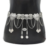 Maxbell 4xFashion Women Waist Chain Belly Dance Belt Costume Tassels Girls Alloy Silver