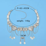 Maxbell 5xFashion Women Waist Chain Belly Dance Belt Costume Tassels Girls Alloy Silver