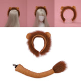 Maxbell 3xLion Tail Ears Plush Costume Set Fancy Dress Jungle for Show Carnival Stage