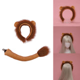Maxbell 2xLion Tail Ears Plush Costume Set Fancy Dress Jungle for Show Carnival Stage
