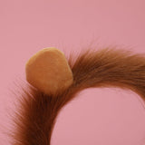 Maxbell 3xLion Tail Ears Plush Costume Set Fancy Dress Jungle for Show Carnival Stage