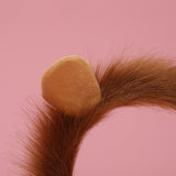 Maxbell 3xLion Tail Ears Plush Costume Set Fancy Dress Jungle for Show Carnival Stage