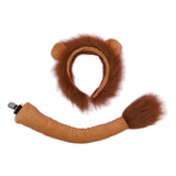 Maxbell 4xLion Tail Ears Plush Costume Set Fancy Dress Jungle for Show Carnival Stage