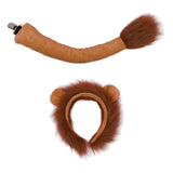 Maxbell 4xLion Tail Ears Plush Costume Set Fancy Dress Jungle for Show Carnival Stage