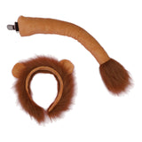 Maxbell 3xLion Tail Ears Plush Costume Set Fancy Dress Jungle for Show Carnival Stage
