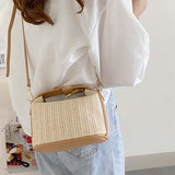 Maxbell 2xWoven Handbag Adjustable Tote fashion Boho for Summer Beach Ladies