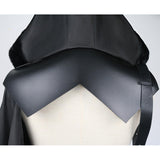 Maxbell 2xUnisex Black Cape Cloak with Buckle Straps Halloween Garment Hooded Cape L